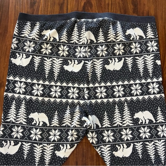 Old Navy Thermal Knit Pajama Leggings Gray Bear Fair Isle size 4X - Picture 7 of 7
